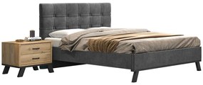 Bed NANCY Γκρί σκούρο - Χακί, 150x200 εκ.