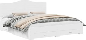 vidaXL Σκελετός Κρεβατιού Λευκό 200 x 200 cm Επεξεργασμένο ξύλο