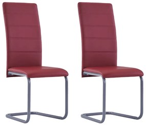 Καρέκλες Τραπεζαρίας «Πρόβολος» 2 τεμ. Κόκκινες Συνθετικό Δέρμα