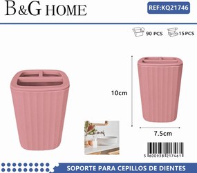 Θήκες οδοντόβουρτσας πλαστικές σε σετ 5Χ - Pink - 21746