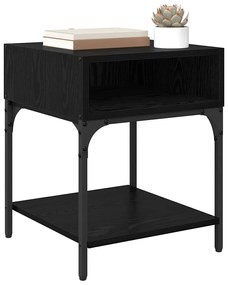 vidaXL Κομοδίνο Μαύρη Οξυά 40 x 40 x 50 cm Επεξεργασμένο ξύλο