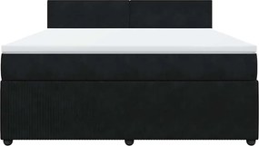 vidaXL Κρεβάτι Boxspring με Στρώμα Μαύρο 180x200 εκ. Βελούδινο