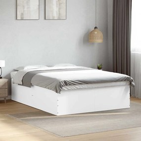vidaXL Πλαίσιο Κρεβατιού Λευκό 150x200 εκ. Επεξεργασμένο Ξύλο
