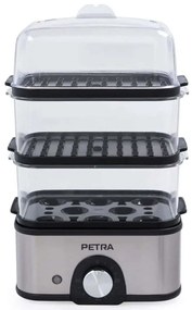 Ατμομάγειρας 3 Επίπεδων PT5885 500W Inox Petra Ανοξείδωτο Ατσάλι