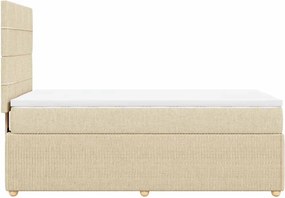 vidaXL Κρεβάτι Boxspring με Στρώμα Κρεμ 80 x 200 εκ. Υφασμάτινο