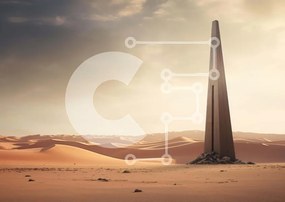 Intra Συλλεκτικό Ξύλινο Παζλ Plywood  4mm - Ψηλό μνημείο στο τοπίο της ερήμου Σε Ξύλινο Κουτί - Διαστάσεις Puzzle: 10x10 cm – 25 κομμάτια