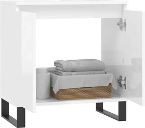 vidaXL Ντουλάπι Μπάνιου Γυαλ. Λευκό 58 x 33 x 60 εκ. από Επεξεργ. Ξύλο