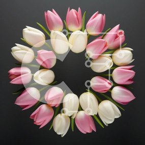 Intra Συλλεκτικό Ξύλινο Παζλ Plywood  4mm - Κυκλική διάταξη τουλίπες Σε Ξύλινο Κουτί - Διαστάσεις: 10x10 cm – 25 κομμάτια