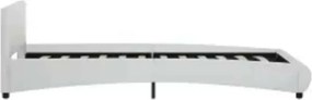 vidaXL Πλαίσιο Κρεβατιού με LED Λευκό 100x200 εκ. Συνθετικό Δέρμα