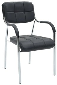 Καρέκλα επισκέπτη Florida pakoworld PU μαύρο-πόδι χρωμίου Model: 217-000032