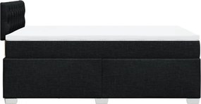 vidaXL Κρεβάτι Boxspring με Στρώμα Μαύρο 120x190 εκ. Υφασμάτινο