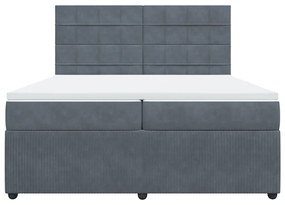 ΚΡΕΒΑΤΙ BOXSPRING ΜΕ ΣΤΡΩΜΑ ΣΚΟΥΡΟ ΓΚΡΙ 200X200 ΕΚ. ΒΕΛΟΥΔΙΝΟ 3294731