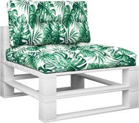 vidaXL Μαξιλάρια Παλέτας 2 τεμ. Σχέδιο Φύλλων Υφασμάτινα