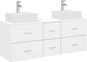 vidaXL Σετ Ντουλαπιών Μπάνιου 3 τμχ. Λευκό 129 x 41 x 79,5 cm