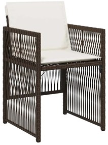vidaXL Σέτ φαγητού για κήπο 5 pcs Καφέ Πολυ ράταν