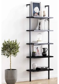 Ραφιέρα τοίχου Harris pakoworld σε μαύρη απόχρωση 60x22x200εκ (1 τεμάχια)
