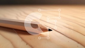 Intra Συλλεκτικό Ξύλινο Παζλ Plywood  4mm - Ξύλινο μολύβι σε ξύλινη επιφάνεια Σε Ξύλινο Κουτί - Διαστάσεις: 10x10 cm – 25 κομμάτια