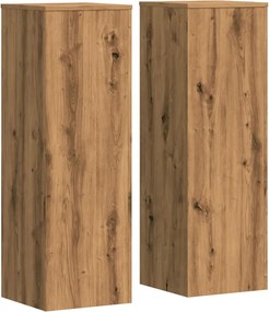vidaXL Βάσεις Φυτών 2 τεμ. Αρτισιανή Δρυς 33x33x100 εκ. Επεξ. Ξύλο
