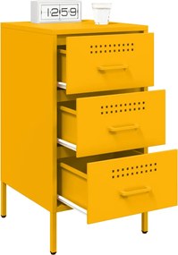vidaXL Κομοδίνο Μουσταρδί 36x39x68 εκ. από Χάλυβα