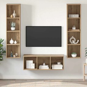 vidaXL Σετ επίπλου τηλεόρασης 3 pcs Artisan Oak Επεξεργασμένο ξύλο