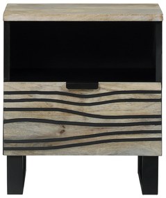 vidaXL Κομοδίνα με συρτάρι Λευκό και μαύρο 40 x 33 x 46 εκ.
