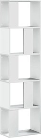 vidaXL Βιβλιοθήκη 5 Επιπέδων Λευκή 45 x 23,5 x 162,5 εκ. Επεξεργ. Ξύλο