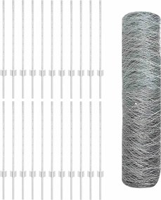 vidaXL Τεντώτο με στήριγμα Ασημί 0,8 x 50 μ Ατσάλι