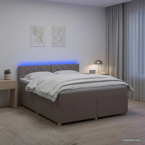 vidaXL Κρεβάτι box spring με στρώμα Taupe 160 x 200 cm Ύφασμα
