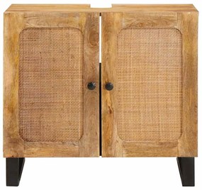 vidaXL Ντουλάπα Νιπτήρα Mπάνιου με ράφι με πόρτα Καφέ 62 x 33 x 58 εκ.