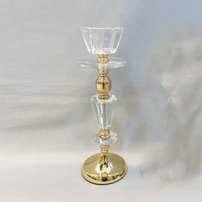 ΚΗΡΟΠΗΓΙΟ ME ΓΥΑΛΙ, ΜΕΤΑΛΛΙΚΟ, ΧΡΥΣΟ, 11x35εκ|819-00238
