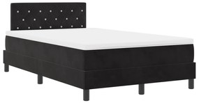 vidaXL Κρεβάτι Σαλονιού με Στρώμα & LED Μαύρο 120x190 εκ. Βελούδο