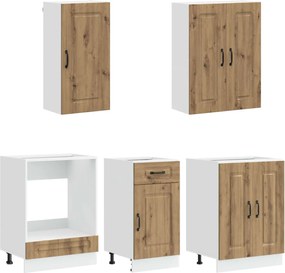 vidaXL Μονάδα κουζίνας KALMAR 5 pcs Artisan Δρυς Επεξεργασμένο Ξύλο