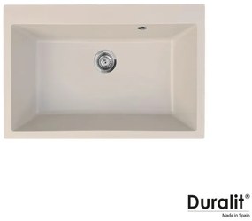 Duralit KZ075 Beige Avena Ένθετος Συνθετικός Νεροχύτης Με 1 Γούρνα 76x50 cm