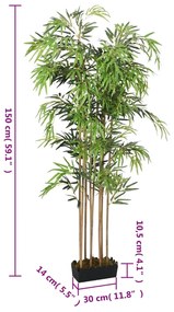 vidaXL Δέντρο Μπαμπού Τεχνητό 1095 Κλαδιά Πράσινο 150 εκ.