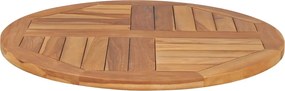 vidaXL Επιφάνεια Τραπεζιού Στρογγυλή 2,5 εκ. 70 εκ. Μασίφ Ξύλο Teak