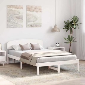 vidaXL Σκελετός Κρεβατιού Λευκό 120 x 200 cm Μασίφ ξύλο πεύκου