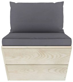 vidaXL Καναπές Κήπου Παλέτας Τριθέσιος Ξύλο Ερυθρελάτης με Μαξιλάρια