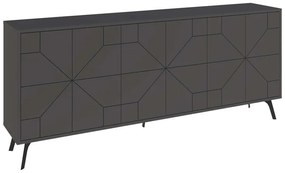 Μπουφές Dune pakoworld σε ανθρακί απόχρωση 181x35x77.4εκ
