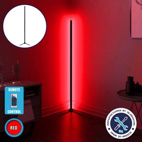GLOBO-200-4 GloboStar® Μοντέρνο Minimal Επιδαπέδιο Μαύρο Φωτιστικό 200cm LED 32 Watt με Ασύρματο Χειριστήριο RF & Dimmer Κόκκινο GloboStar ALIEN Design GLOBO-200-4