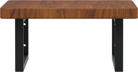 vidaXL Ράφι Νιπτήρα Τοίχου από Ατσάλι / Μασίφ Ξύλο Δρυός