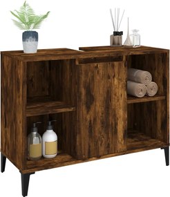 vidaXL Ντουλάπι Νιπτήρα Καπνιστή Δρυς 80x33x60 εκ. Επεξεργ. Ξύλο