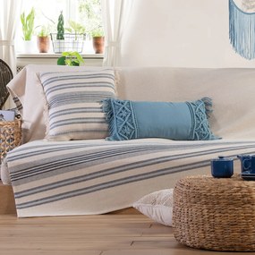 Ριχτάρι Τριθέσιου Καναπέ (180x300) Nef-Nef Homeware Blue Collection Miles Blue
