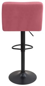 Σκαμπό μπαρ Carmelo Megapap με ρυθμιζόμενο ύψος βελούδο σάπιο μήλο - βάση μαύρο ματ 45x42x90/113εκ.