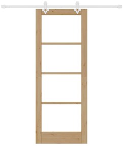 vidaXL Συρόμενη Πόρτα Καφέ 78 x 202 εκ. Ξύλο και μέταλλο