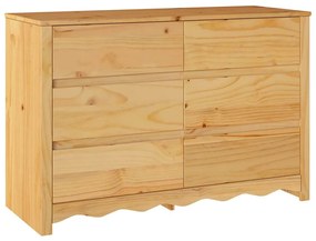 vidaXL Συρταριοθήκη με ράφι Καφέ 111 x 43 x 73.5 εκ. Μασίφ ξύλο πεύκου