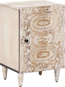 vidaXL Ντουλάπι Μπάνιου Λευκό 38 x 33,5 x 58 εκ. Στερεό ξύλο μάνγκο