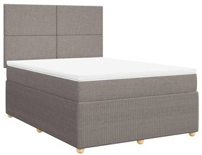 vidaXL Κρεβάτι Boxspring με Στρώμα Taupe 140x200 εκ. Υφασμάτινο