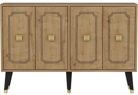 Μπουφές Roland 327ODS1228 120x30x80cm Oak-Gold Μοριοσανίδα, Μελαμίνη