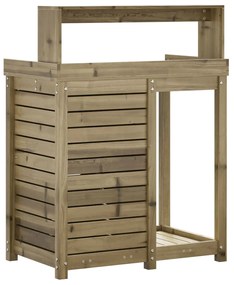 vidaXL Τραπέζι Κηπουρικής με Ράφια 82,5x50x109,5 εκ Εμποτ. Ξύλο Πεύκου