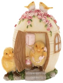 Πασχαλινό Διακοσμητικό Κοτοπουλάκια Σε Σπίτι Αυγό Polyresin iliadis 10x10x12εκ. 85415